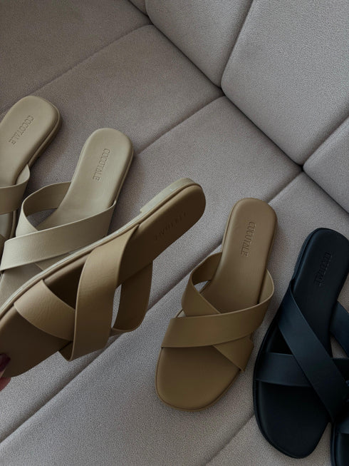Criss Cross Slid-On Sandals